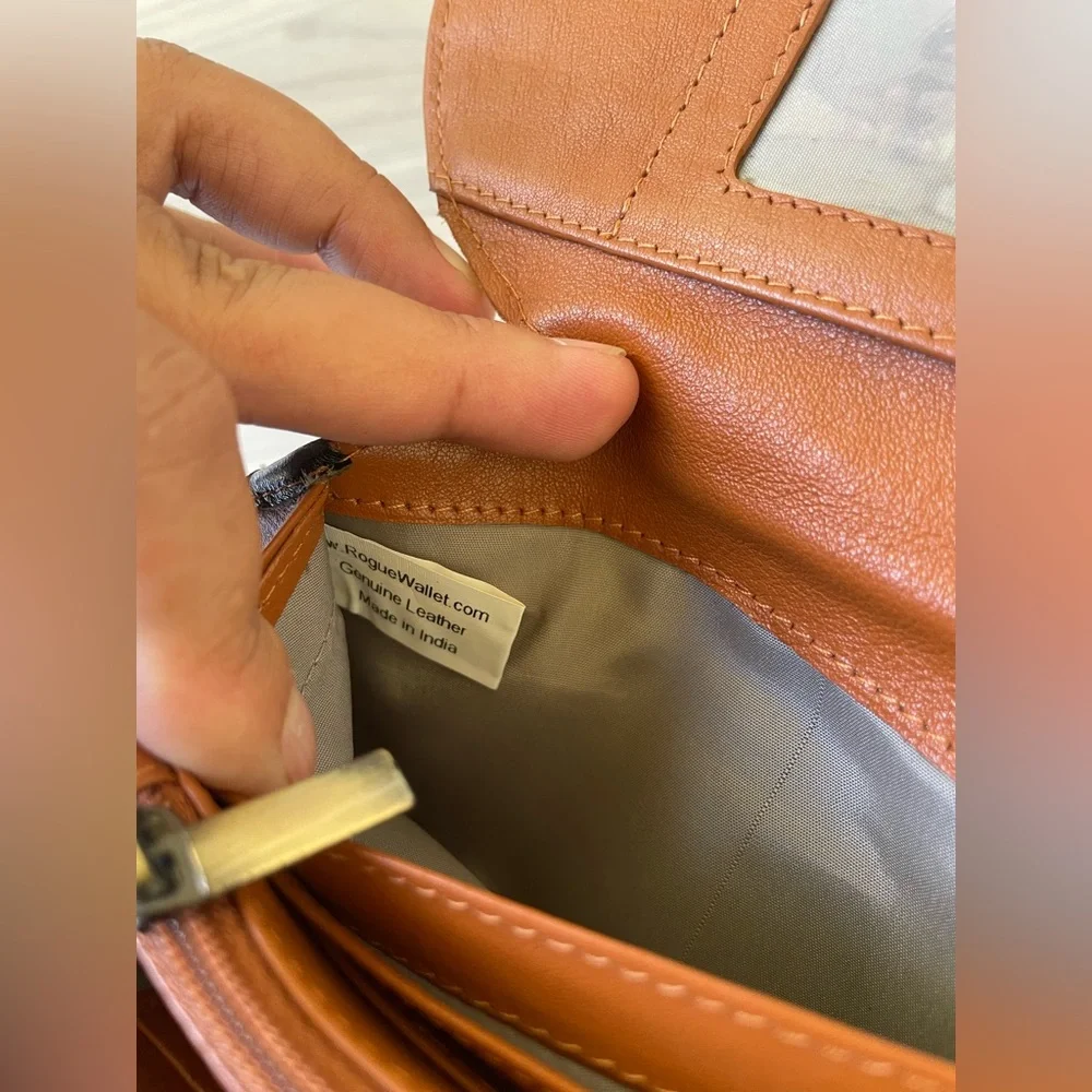 Rogue Black and Brown Leather Wristlet